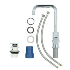 Absolut Wastafelkraan Haiti Met Hendel En Pop-up Afvoerplug Chroom -Pro Badkamer Verkoop 123 4765