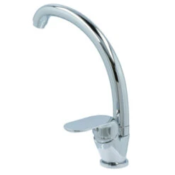 OK Keukenkraan Met Hoog Gebogen Uitloop En Hendel Chroom -Pro Badkamer Verkoop 123 4830