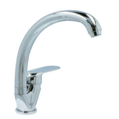 OK Keukenkraan Met Hoog Gebogen Uitloop En Hendel Chroom -Pro Badkamer Verkoop 123 4834