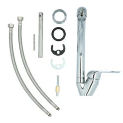 OK Keukenkraan Met Hoog Gebogen Uitloop En Hendel Chroom -Pro Badkamer Verkoop 123 4837