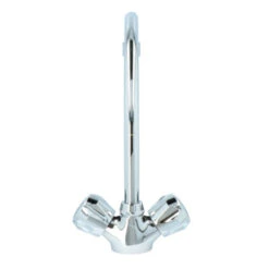 Handson Keukenkraan Thomas 2-knops Chroom Met Uitloop 235mm -Pro Badkamer Verkoop 123 5078