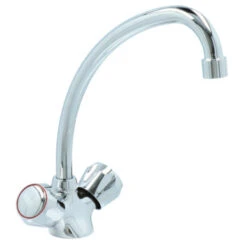 Handson Keukenkraan Thomas 2-knops Chroom Met Uitloop 235mm -Pro Badkamer Verkoop 123 5081