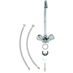 Handson Keukenkraan Thomas 2-knops Chroom Met Uitloop 235mm -Pro Badkamer Verkoop 123 5085