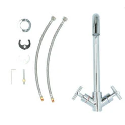 Aqualino Keukenkraan Ceronda 2-knops Chroom -Pro Badkamer Verkoop 123 5139