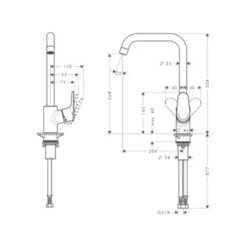 Hansgrohe Keukenkraan Ecos L Met Hendel Chroom -Pro Badkamer Verkoop 123 5160