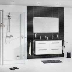 TIGER Boston Kolomkast 40cm Wit Hoogglans Rvs -Pro Badkamer Verkoop 123 526