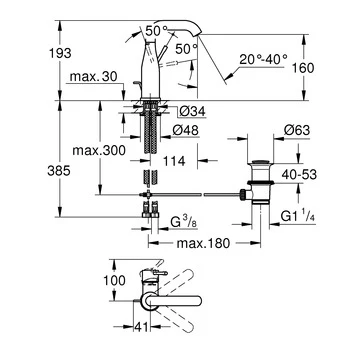 GROHE Wastafelkraan Essence M-size Met Hendel En Waste Warm Sunset 2 GROHE Wastafelkraan Essence M-size Met Hendel En Waste Warm Sunset - Afbeelding 2