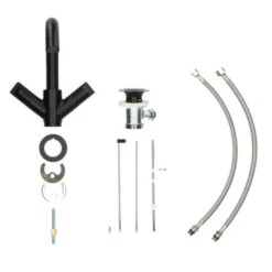 Aqualino Wastafelkraan Fortore 2-knops Met Waste Zwart -Pro Badkamer Verkoop 123 5282