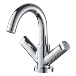 Aqualino Wastafelkraan Fortore 2-knops Met Waste Chroom