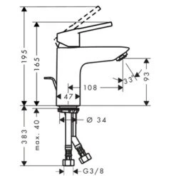 Hansgrohe Wastafelkraan Logis Loop 100 Met Hendel En Waste Chroom -Pro Badkamer Verkoop 123 5313