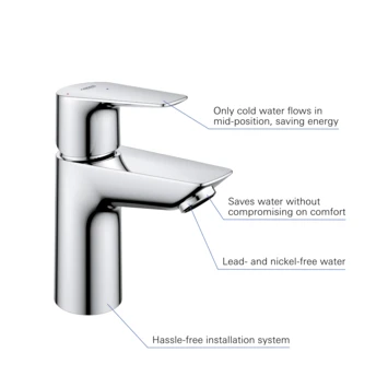 Grohe Wastafelkraan Start Edge S-size QuickFix Chroom 9 Grohe Wastafelkraan Start Edge S-size QuickFix Chroom - Afbeelding 9