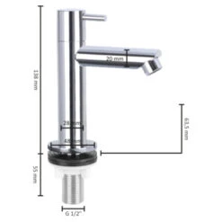 Differnz Fonteinkraan Recht Chroom -Pro Badkamer Verkoop 123 5413