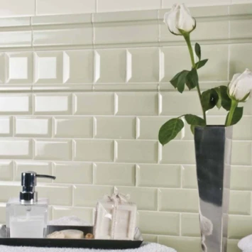 Wandtegel Metro Creme 10x20 Cm 0,96 M² 2 Wandtegel Metro Creme 10x20 Cm 0,96 M² - Afbeelding 2