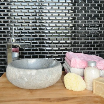 Mozaïektegel Mini Metro Zwart 32,2x29,8 Cm 4 Stuks 2 Mozaïektegel Mini Metro Zwart 32,2x29,8 Cm 4 Stuks - Afbeelding 2