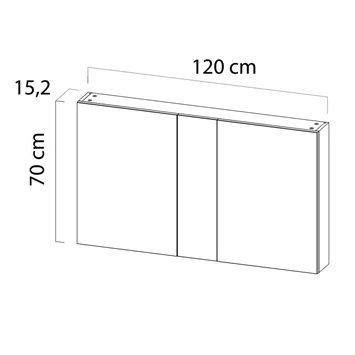 Tiger Spiegelkast S-Line 120cm Sneeuwwit 2 Tiger Spiegelkast S-Line 120cm Sneeuwwit - Afbeelding 2