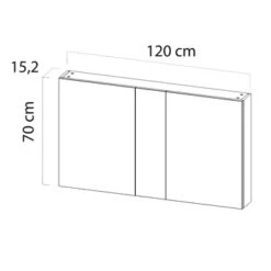 TIGER S-line Spiegelkast 120 Naturel Eik -Pro Badkamer Verkoop 123 608