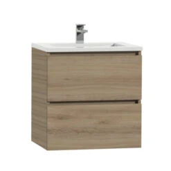 Tiger Karlo Badkamermeubel 60 Cm Chalet Eiken Met Wastafel Hoogglans Wit -Pro Badkamer Verkoop 123 622