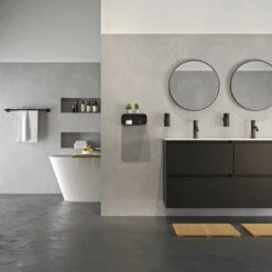 Tiger Wandrek/douchemand 2-store 25cm Zwart -Pro Badkamer Verkoop 123 71