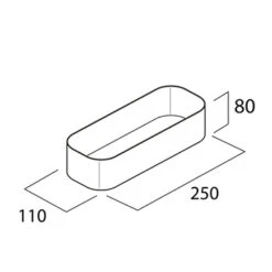 Tiger Wandrek/douchemand 2-store 25cm Zwart -Pro Badkamer Verkoop 123 74