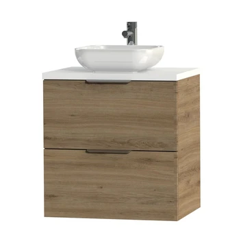 Tiger Badkamermeubel Studio 60 Cm Chalet Eik Met Keramische Waskom Hoogglans Wit En Profielgrepen 3 Tiger Badkamermeubel Studio 60 Cm Chalet Eik Met Keramische Waskom Hoogglans Wit En Profielgrepen - Afbeelding 3