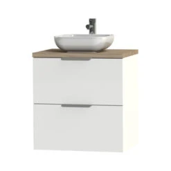 Tiger Badkamermeubel Studio 60cm Hoogglans Wit/witte Waskom Met Profielgrepen -Pro Badkamer Verkoop 123 799