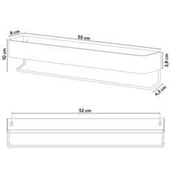 Sealskin Brix Wandrek Met Handdoekrek 55 Cm Wit -Pro Badkamer Verkoop 123 887