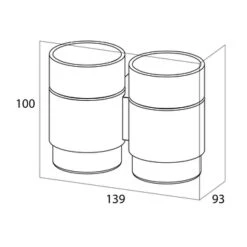 Tiger Dubbele Bekerhouder Nomad Hangend Met Bekers Zwart -Pro Badkamer Verkoop 123 891