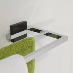 Tiger Dubbel Handdoekrek Zenna Chroom/Wengé -Pro Badkamer Verkoop 123 933